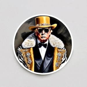 Pegatina para parachoques de Donald Trump / Merchandising de fans de MAGA / Retrato generado por IA