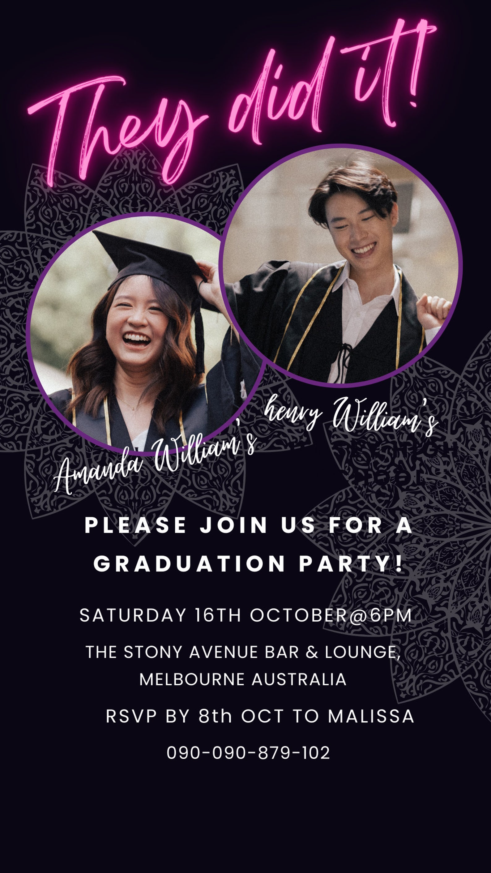 Double Graduation Party Invitation Joint Graduation Party Etsy