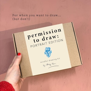 Permission to Draw – Portrait Edition | Beginner Drawing Kit for Adults, Mindful Art Gift, Relaxing Creative Practice
