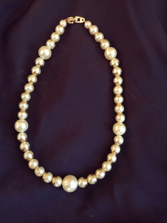 Chunky Napier Faux Pearl Necklace 1980's