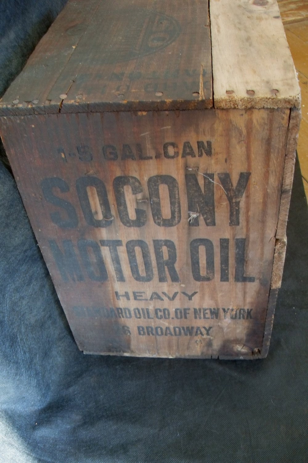 Antique Socony Motor Oil Wood Crate New York 1920's Etsy