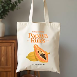 McLaren Papaya Rules F1 Tote Bag, Formula 1 McLaren Team Merch, Lando Norris Oscar Piastri Fan Gift, Grand Prix Race Day Canvas Bag