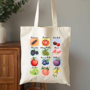 F1 Team Fruit Market Tote Bag, Formula 1 Aesthetic Cute Merch, Gift for F1 Fan, Race Day  Canvas Bag, McLaren Ferrari Red Bull Mercedes