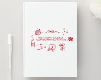 F1 Ferrari Race Notebook 2025, Formula 1 Funny Journal, Grand Prix Planner Tracker, Season Calendar Schedule Notes Logbook, Gift for F1 Fans