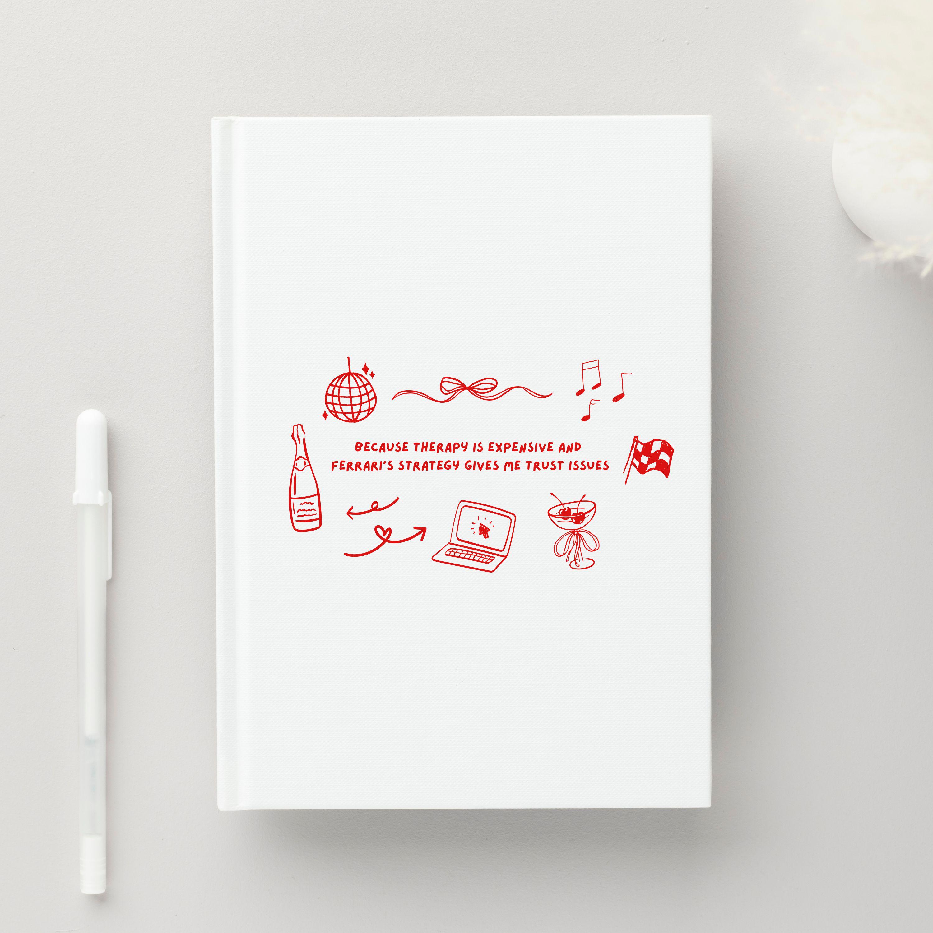 F1 Notebook Design F1 Ferrari Race Notebook 2025, Formula 1 Funny Journal, Grand Prix ...
