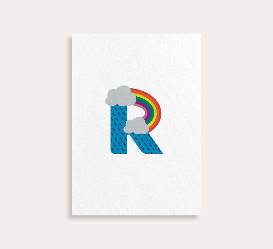 Letter R Words Rainbow Letter R Rainbow Print: Kids Alphabet Nursery Art (digital Download) - Etsy