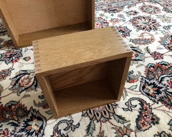 Small shadow box, box jointed, red oak