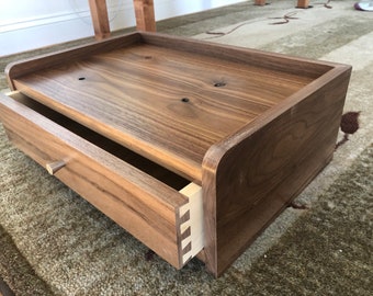 Stand with drawer, black walnut