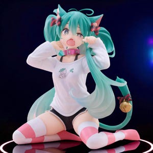 Niedliche Hatsune Miku Anime Figur | 12 cm Kawaii PVC Modell Spielzeug | Vocaloid Desktop Sammlerstück | Geschenk für Anime Liebhaber & Fans | Geburtstagspuppe