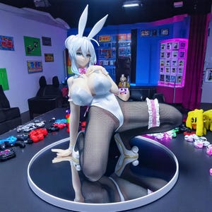 Bunny Girl Figure 1/4 Scale | Yukino Original Character Statue | PVC Anime Girl with Mirror Base | Collectible Model | Otaku Gift Display