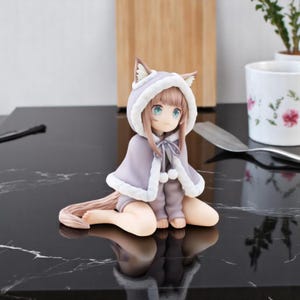 Anime Cute Doll | Sakura Cat Girl Figure | Kawaii PVC Model | My Cat Is A Kawaii Girl | Christmas Outfit Figure | Collectible Toy Gift |