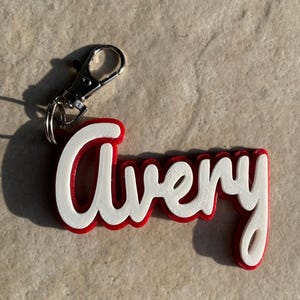 Personalized 3D Printed Name Keychain - Custom Keychain - Unique Name Tag Keychain