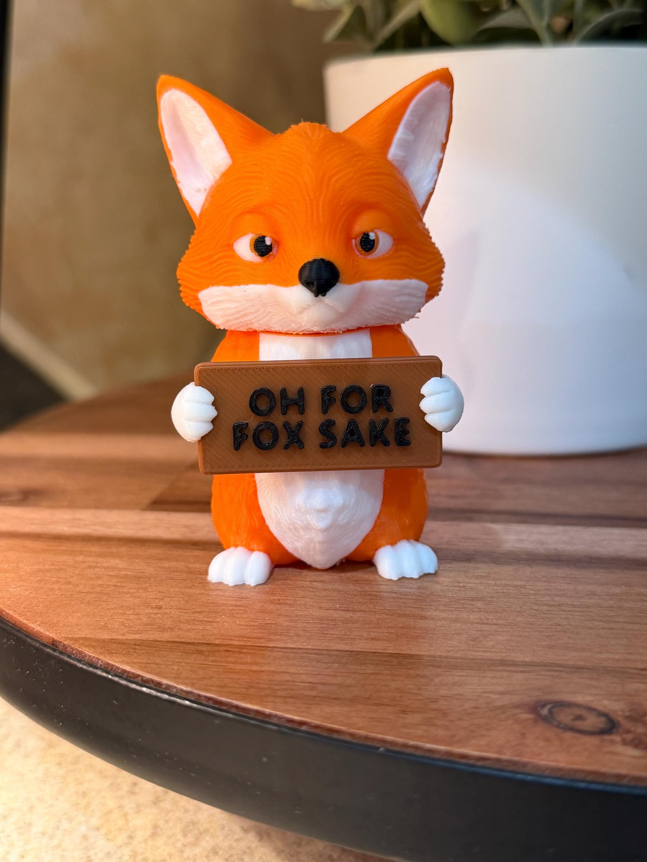 FOXEYインテリア小物 Oh for Fox Sake Fox Figurine | Funny Desk Decor | Sarcastic Gift