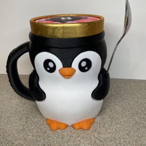Ice Cream Holder~Super Cute ~3D Printed~Penguin Ice Cream (Pint) Holder