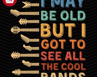 Retro Rock Band PNG: Vintage Music Clipart (Digital Download