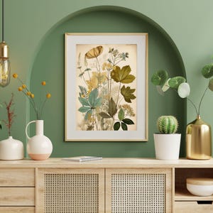 Vintage Botanical Print: Rustic Cottagecore Floral Wall Art (Digital Download)