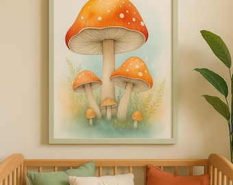Arte de Setas – Lámina de Bosque Encantado – Decoración Cottagecore Infantil