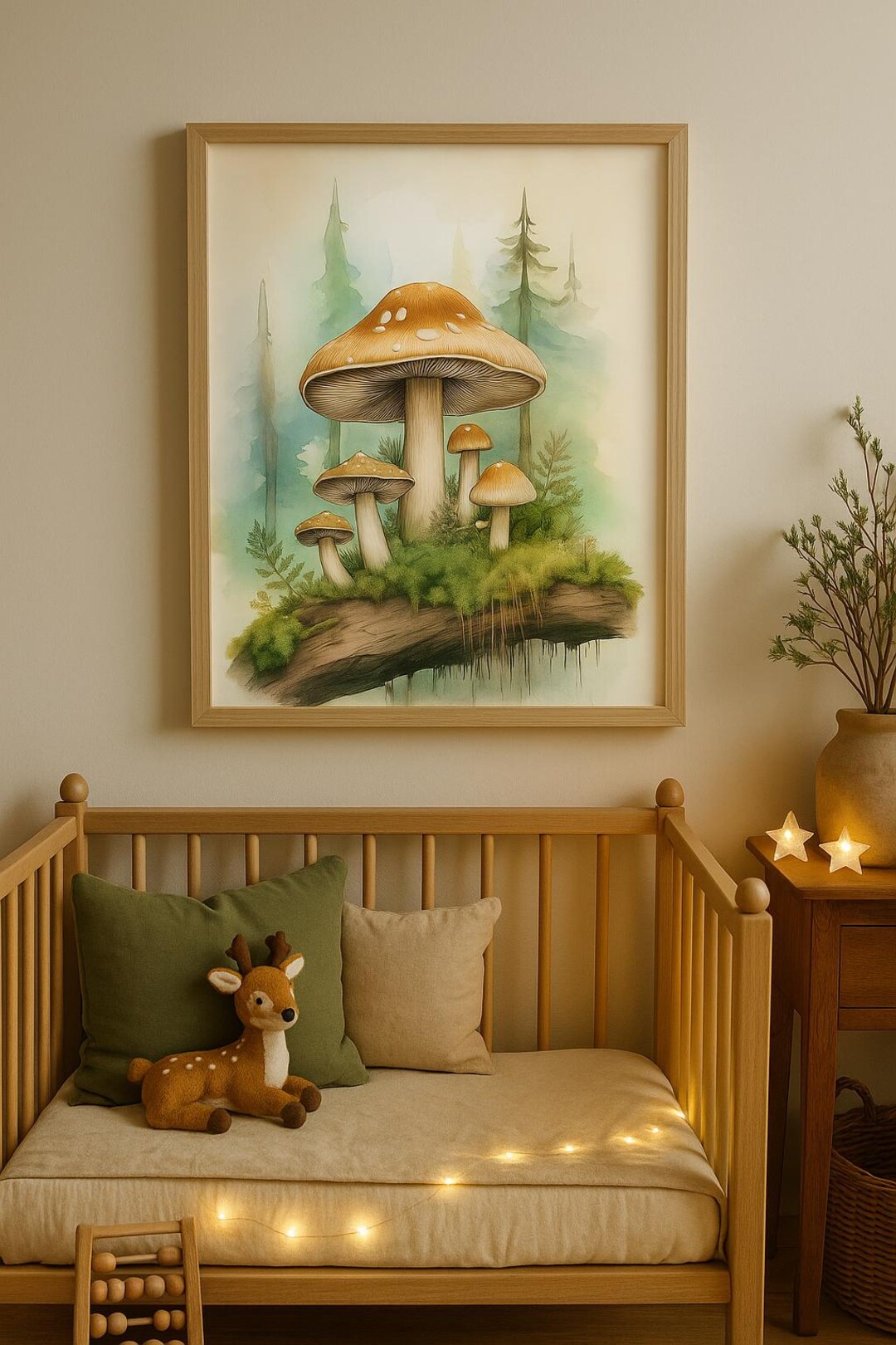 Mushroom Wall Art – Enchanted Forest Botanical Print – Woodland Nursery ...