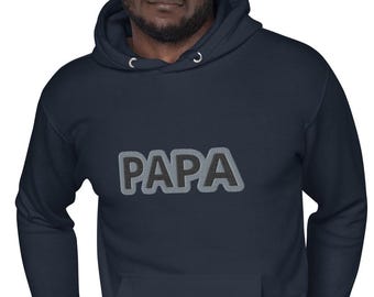 Sweat à capuche PAPA – Sweat à capuche en coton bio – Cadeau fête des pères – Sweat unisexe