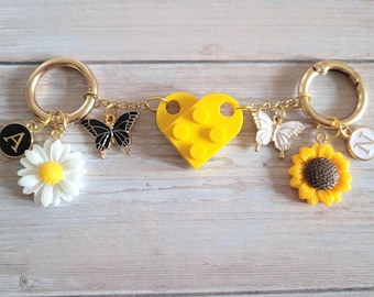 Llaveros de corazón Lego de amistad o relación, regalables y personalizables