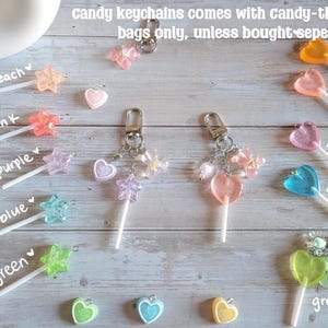 Glitter Tamagotchi Case or Fan Photocard or ID Holder: Candy, Strawberry, Melon Protective Sleeve with Handmade Charm Attachments image 11