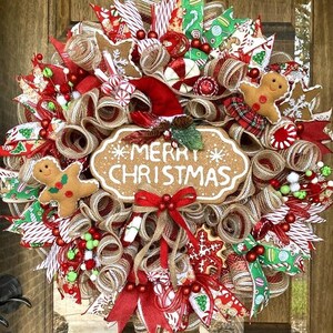 Gingerbread Wreath, Christmas Wreath, Gingerbread Decor, Christmas Decor, Front Door Wreath, Front Porch Wreath, Door Hanger