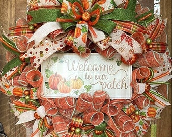 Fall Wreath, Fall Welcome Wreath, Front Door Wreath, Fall Decor, Thanksgiving Wreath, Autumn Wreath, Front Porch Decor, Door Hanger