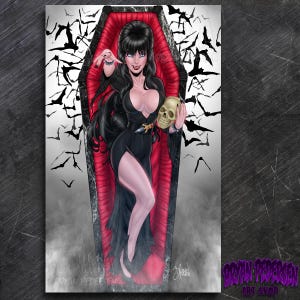 Elvira Mistress Of The Dark 11x17 Comic Style Print