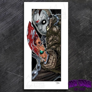 Friday The 13th Jason Voorhees 12x24 Comic Style Horror Art Print
