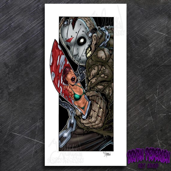 【アート雑誌】SKIN TWO #13 フェティッシュ　ボンデージ SM Friday the 13th Jason Voorhees 12x24 Comic Style Horror Art Print