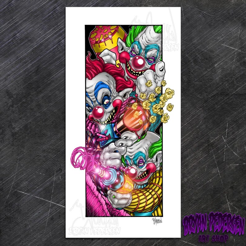 Killer Klowns From Outer Space 12x24 Comic Horror Art Print - Etsy