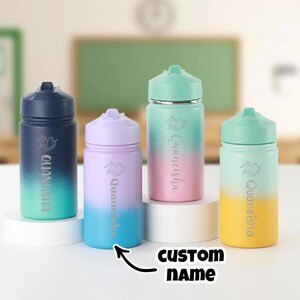 Nome personalizzato 12OZ bottiglie d&#39;acqua Nome personalizzato Tumbler Primo giorno a scuola Regali per ragazzi e ragazze