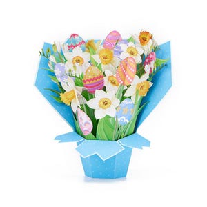 Carte de voeux 3D Pop Up Bouquet d'oeufs de Pâques