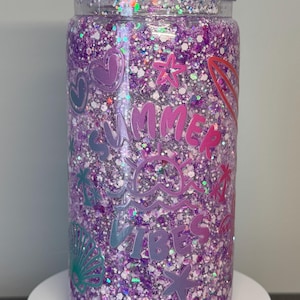 Plastic 16oz Snow Globe Tumbler Cup - Summer Vibes