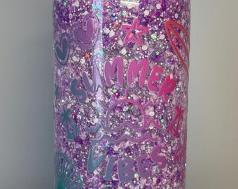 Plastic 16oz Snow Globe Tumbler Cup - Summer Vibes