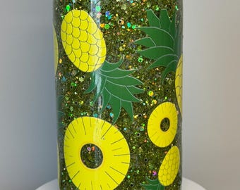 Plastic 16oz Snow Globe Tumbler Cup - Pineapple