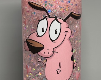 Plastic 16oz Snow Globe Tumbler Cup - Courage the Cowardly Dog #1