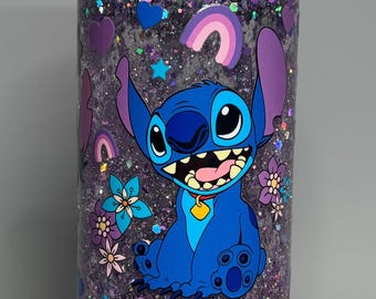 Plastic 16oz Snow Globe Tumbler Cup - Stitch #8