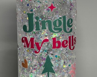 Plastic 16oz Snow Globe Tumbler Cup - Holiday, Jingle My Bells