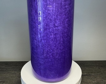 Glass Snow Globe Tumbler Cup 16oz. - Purple Lava Liquid