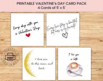 Valentine's Day Themed Card Pack,Valentine's Day Card Husband,Velentine's Day Card Wife,Cute Valentine's Day Cards, I love you cards