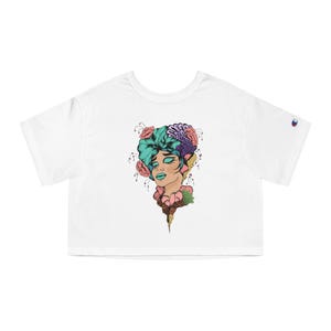Cropped Graphic T-Shirt with Floral Design, Casual Women&#39;s Top for Everyday Wear, Perfect Gift for Birthdays, Festivals, or Summer