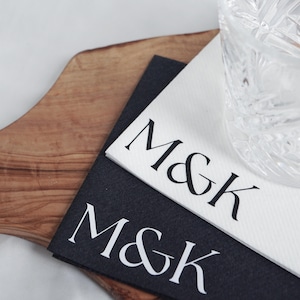 Personalized Cocktail Napkins with Initials 50 Count | Custom Wedding Napkins | Party Cocktail Napkin