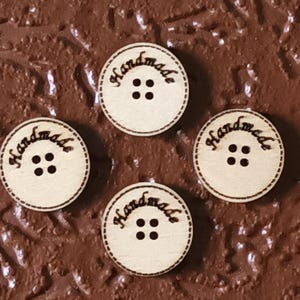 Wooden Buttons Varnished Handmade Laser