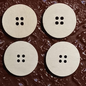 Wooden Buttons Varnished Handmade Laser