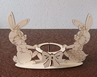 Easter Eggs Holder Basket Rabbit Box Laser