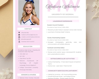Sorority Resume Template, Rush Resume, Cover Letter (Digital Download)