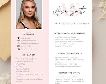 Sorority Resume Template Pack, Customizable Rush Resume (Digital Download)