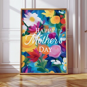 Mother’s Day Digital Print | Happy Mother’s Day Wall Art | Printable Floral Gift for Mom | Instant Download Mother’s Day Decor |Flower Print