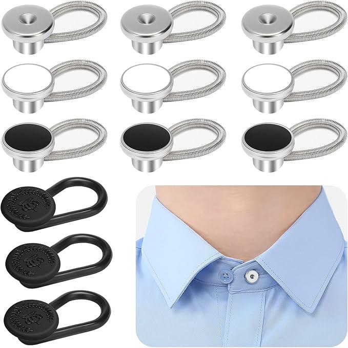 neck extension for dress shirts Amazon.com: COCHIC Collar Extenders for Mens Shirts - Button Extender - Dress Shirt Neck Extender for Men 2-Pack Elastic Collar Support - Black Buttons - Non-Metal